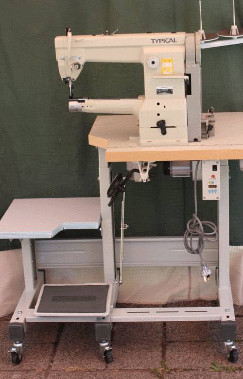 Typical cylinder arm compound feed walking foot budget priced industrial sewing machine.